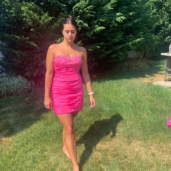 Rhinestone Pink Ball Gown/ Quinceanera/ Sweet 16 Dress with Removable Skirt - Picture 12 of 13